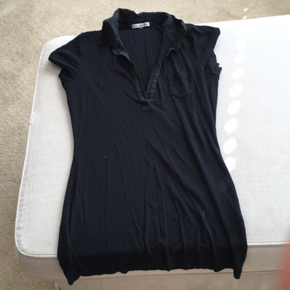 James Perse Black v-neck short sleeve shirt